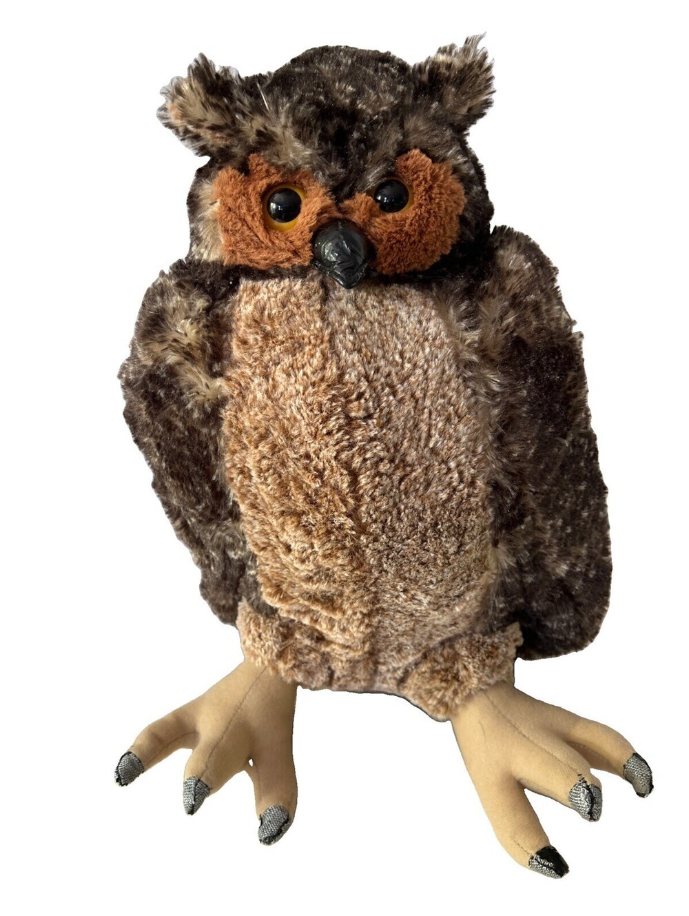 Giant Plush Owl Stuffed Animal Lifelike And Large Melissa & Doug 15” Great Horn